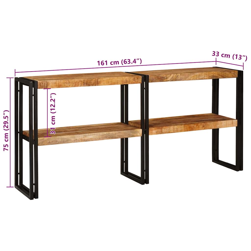 Wandtafel met plank Bruin 160 x 33 x 75 cm Massief Mango Hout is nu te koop bij PeponiXL, paradijselijk wonen!