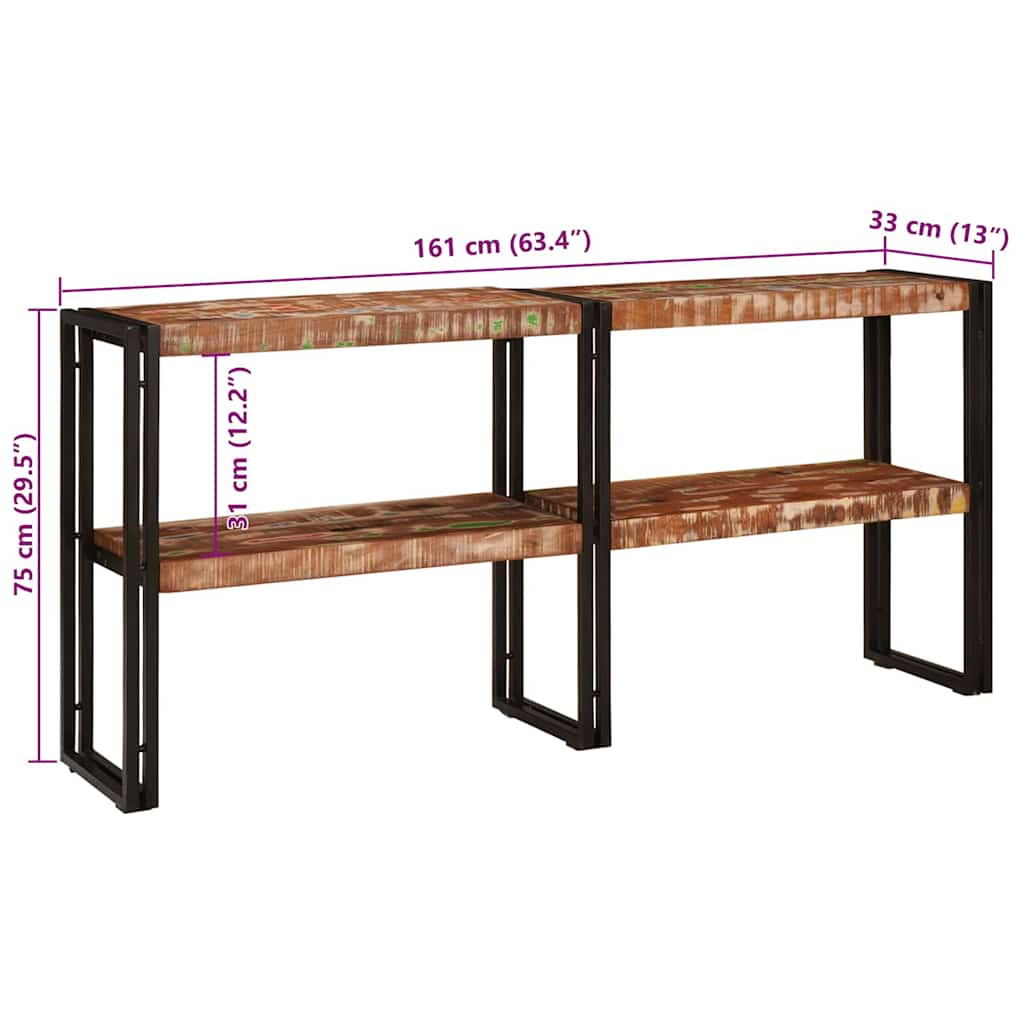 Wandtafel Multikleur 160 x 33 x 75 cm Massief Gerecycled Hout is nu te koop bij PeponiXL, paradijselijk wonen!