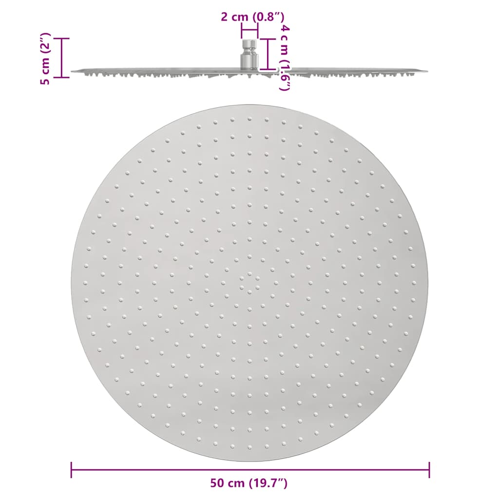 Regendouchekop roestvrij staal 304 50 cm Rond is nu te koop bij PeponiXL, paradijselijk wonen!