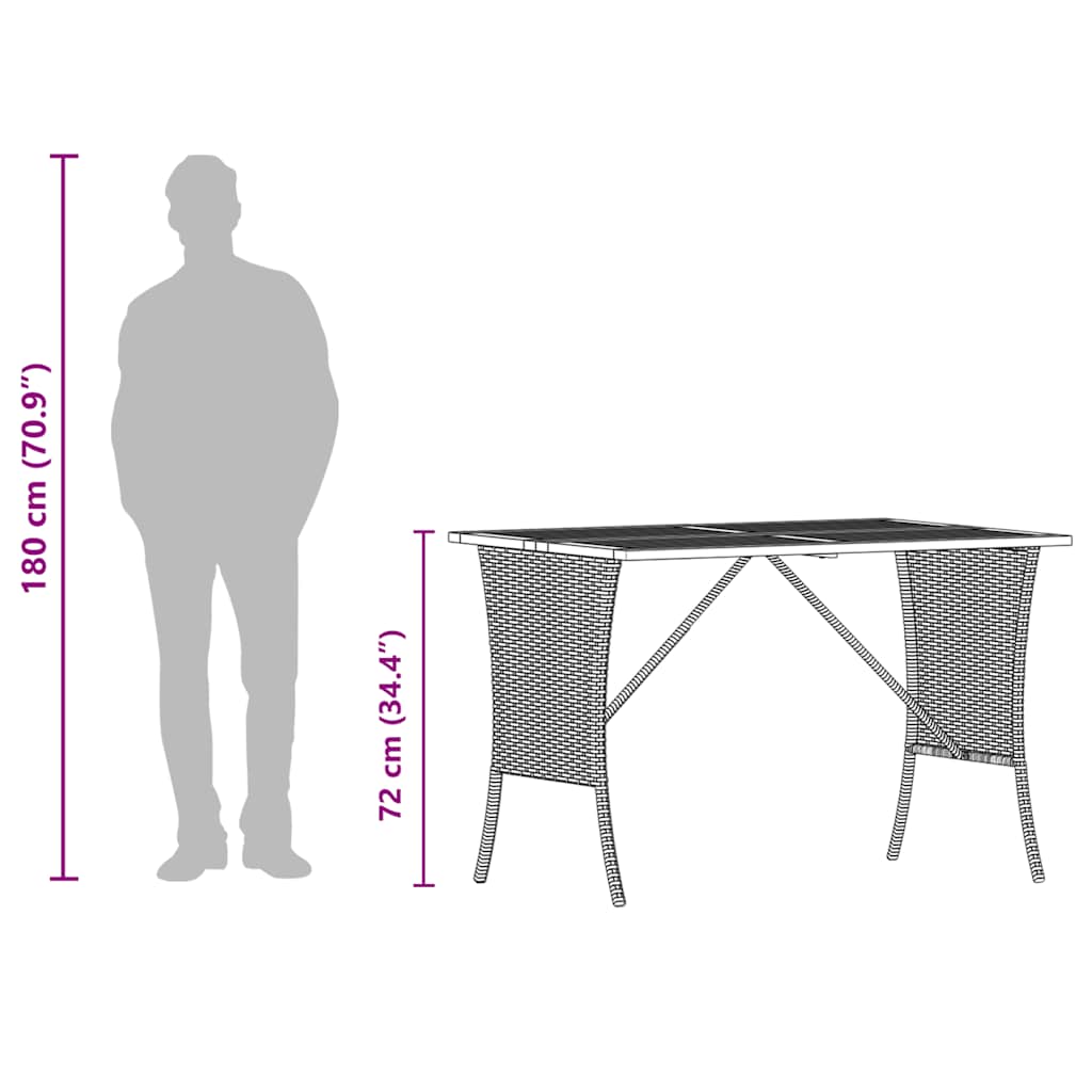 Tuintafel met acaciahouten blad 105x75x72 cm poly rattan beige is nu te koop bij PeponiXL, paradijselijk wonen!