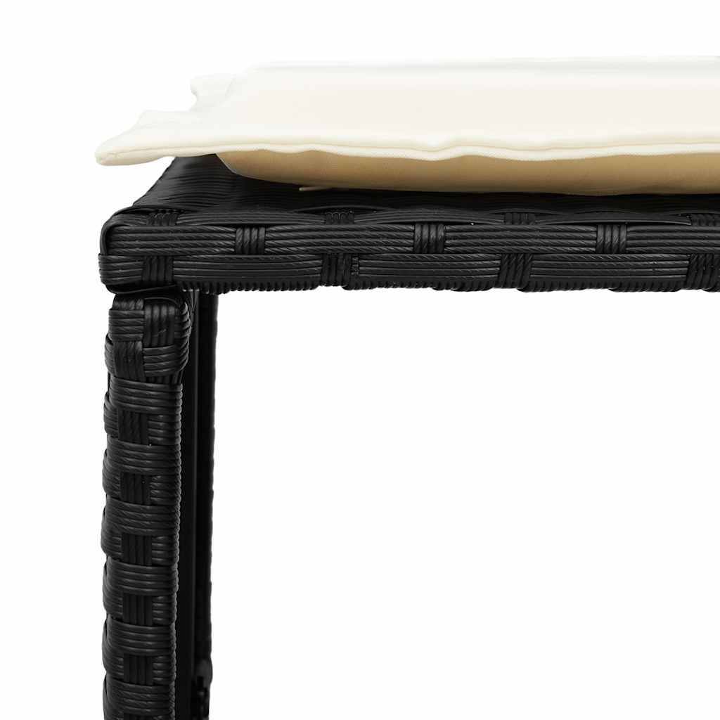 5-delige Tuinbankstel met kussens stapelbaar poly rattan zwart is nu te koop bij PeponiXL, paradijselijk wonen!