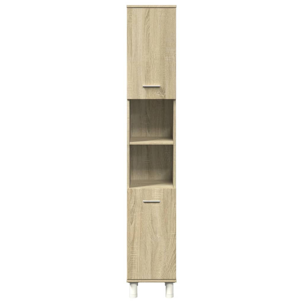 4-delige Badkamermeubelset bewerkt hout sonoma eikenkleurig is nu te koop bij PeponiXL, paradijselijk wonen!
