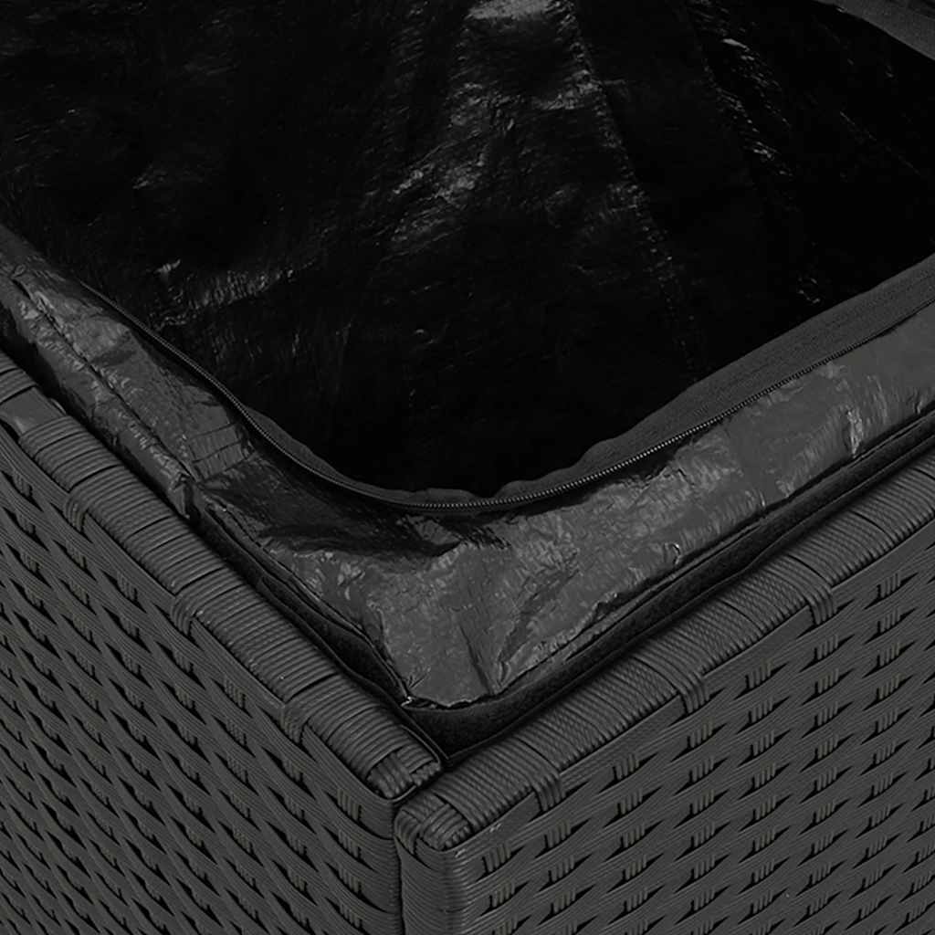 Tuinkrukken met kussens 2 st 40x40x43 cm poly rattan zwart is nu te koop bij PeponiXL, paradijselijk wonen!