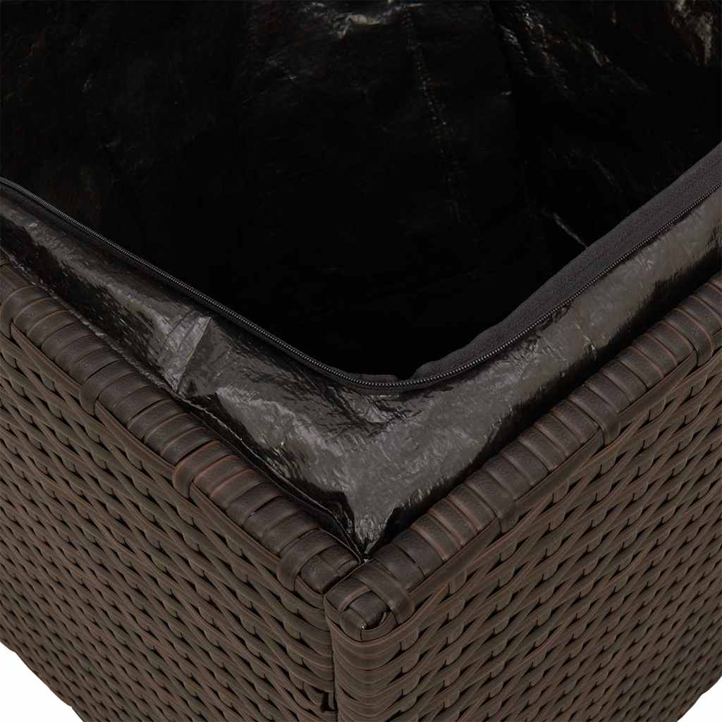 Tuinkrukken met kussens 2 st 40x40x43 cm poly rattan bruin is nu te koop bij PeponiXL, paradijselijk wonen!