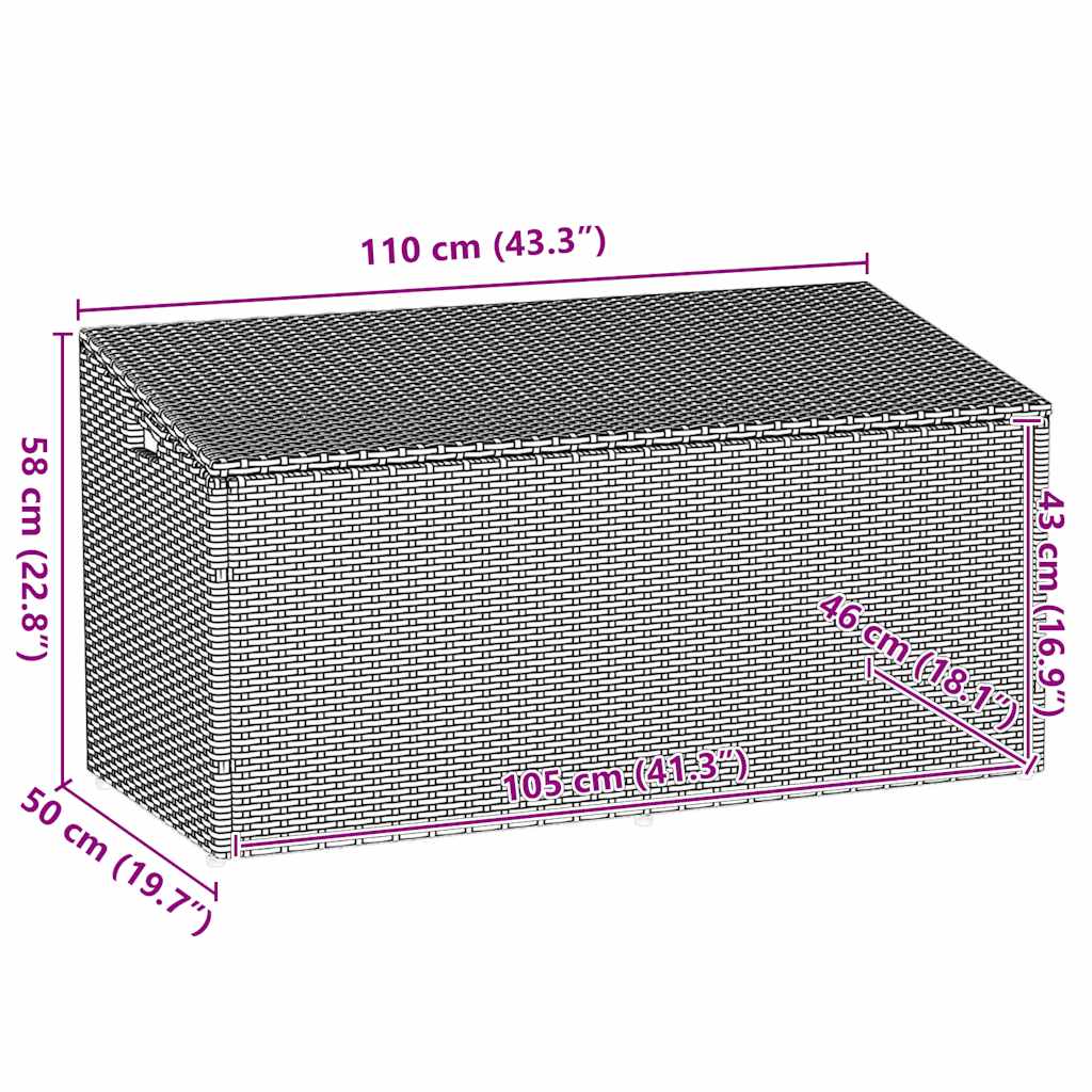 Tuinbox beige 110x50x58 cm poly rattan is nu te koop bij PeponiXL, paradijselijk wonen!