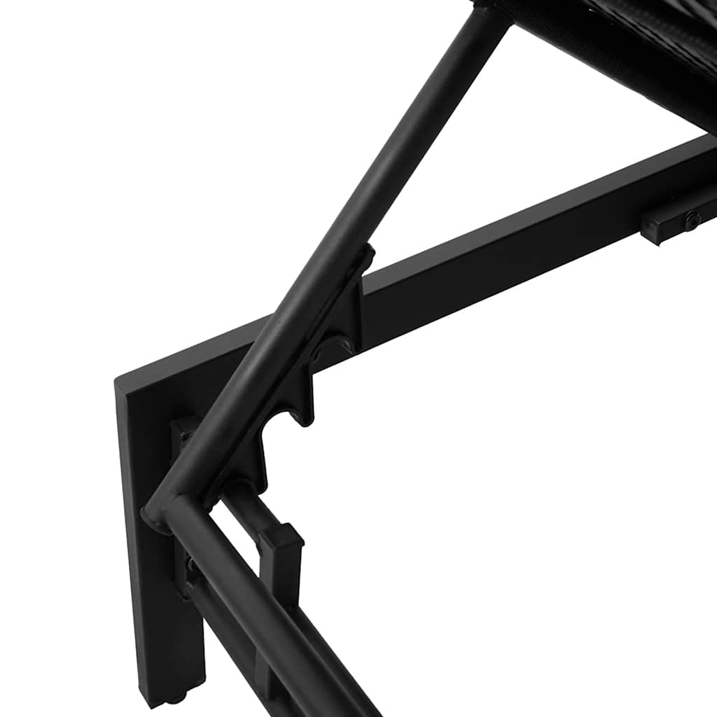 Ligstoel met kussen, zwart polyrotan is nu te koop bij PeponiXL, paradijselijk wonen!