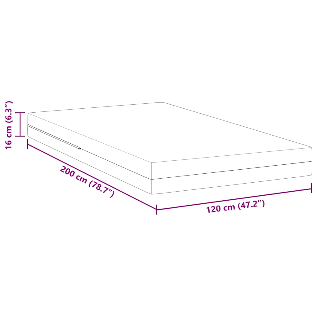 Matras Wit 120 x 200 cm Jacquard stof is nu te koop bij PeponiXL, paradijselijk wonen!