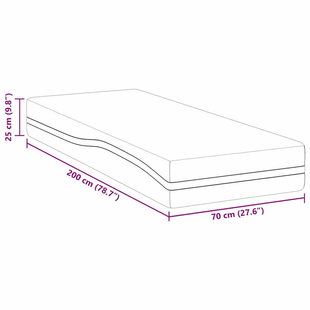 Matras Wit en Grijs 70 x 200 cm Jacquard stof is nu te koop bij PeponiXL, paradijselijk wonen!