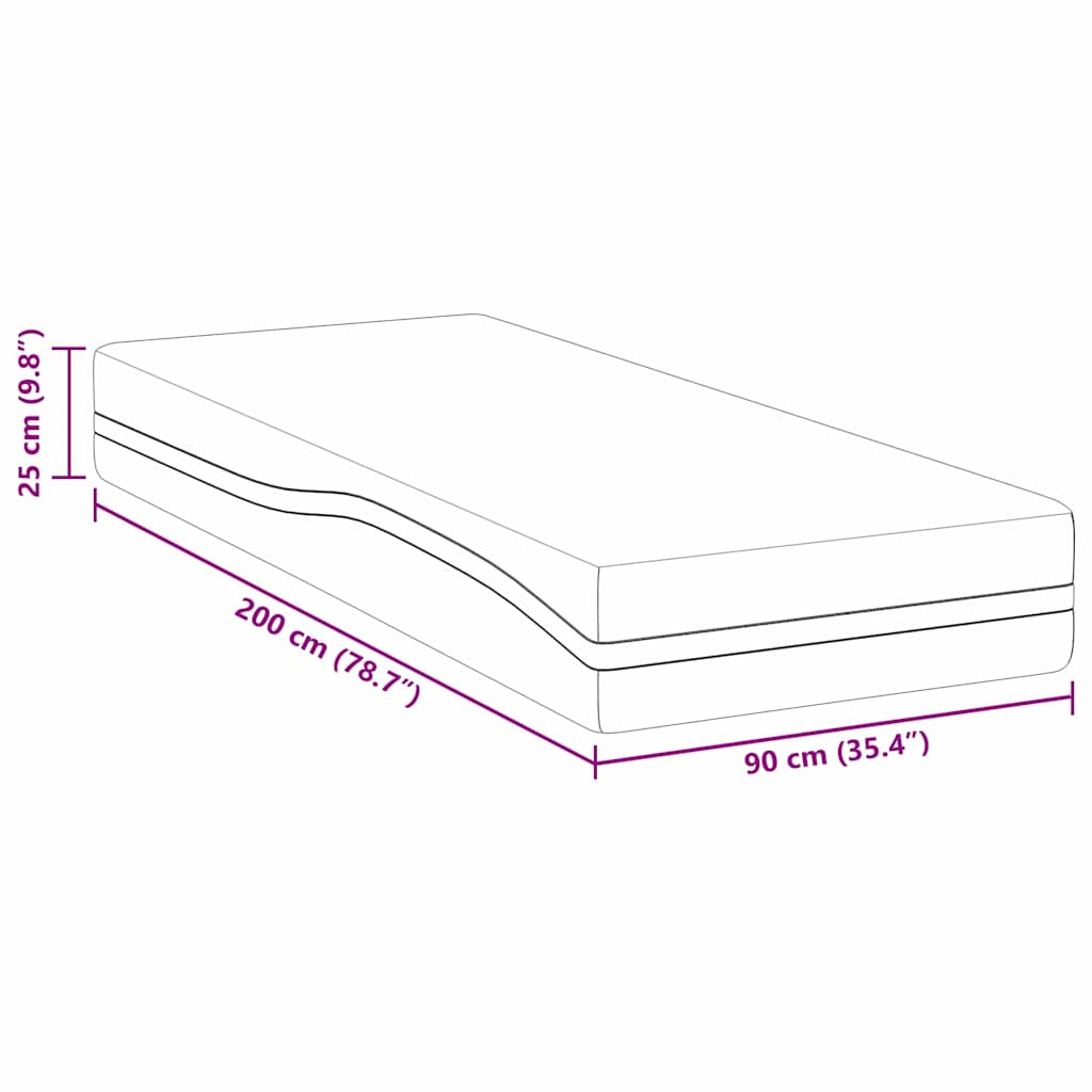 Matras Wit en Grijs 90 x 200 cm Jacquard stof is nu te koop bij PeponiXL, paradijselijk wonen!