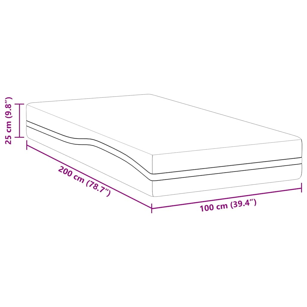 Matras Wit en Grijs 100 x 200 cm Jacquard stof is nu te koop bij PeponiXL, paradijselijk wonen!