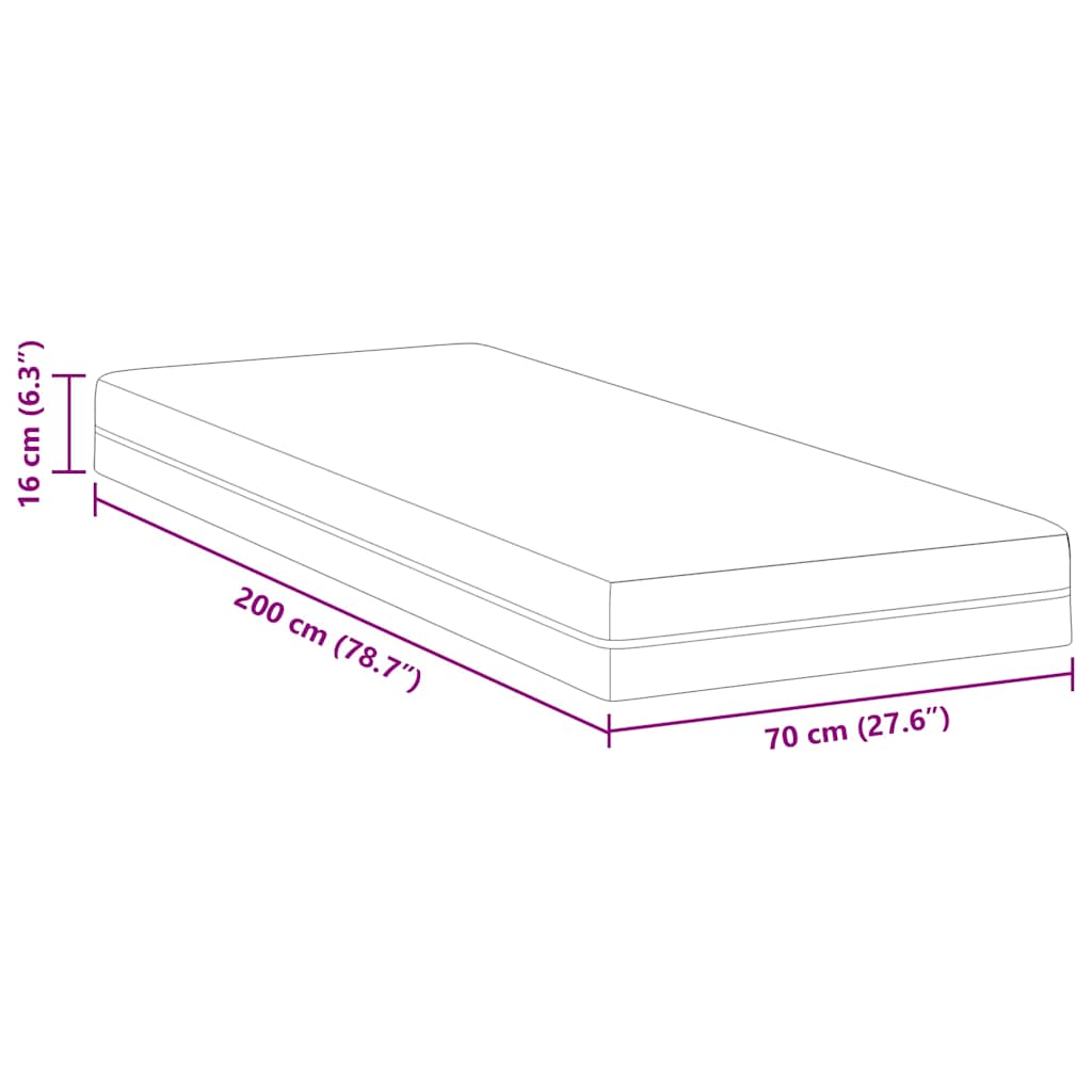 Matras Wit en Grijs 70 x 200 cm Jacquard stof is nu te koop bij PeponiXL, paradijselijk wonen!