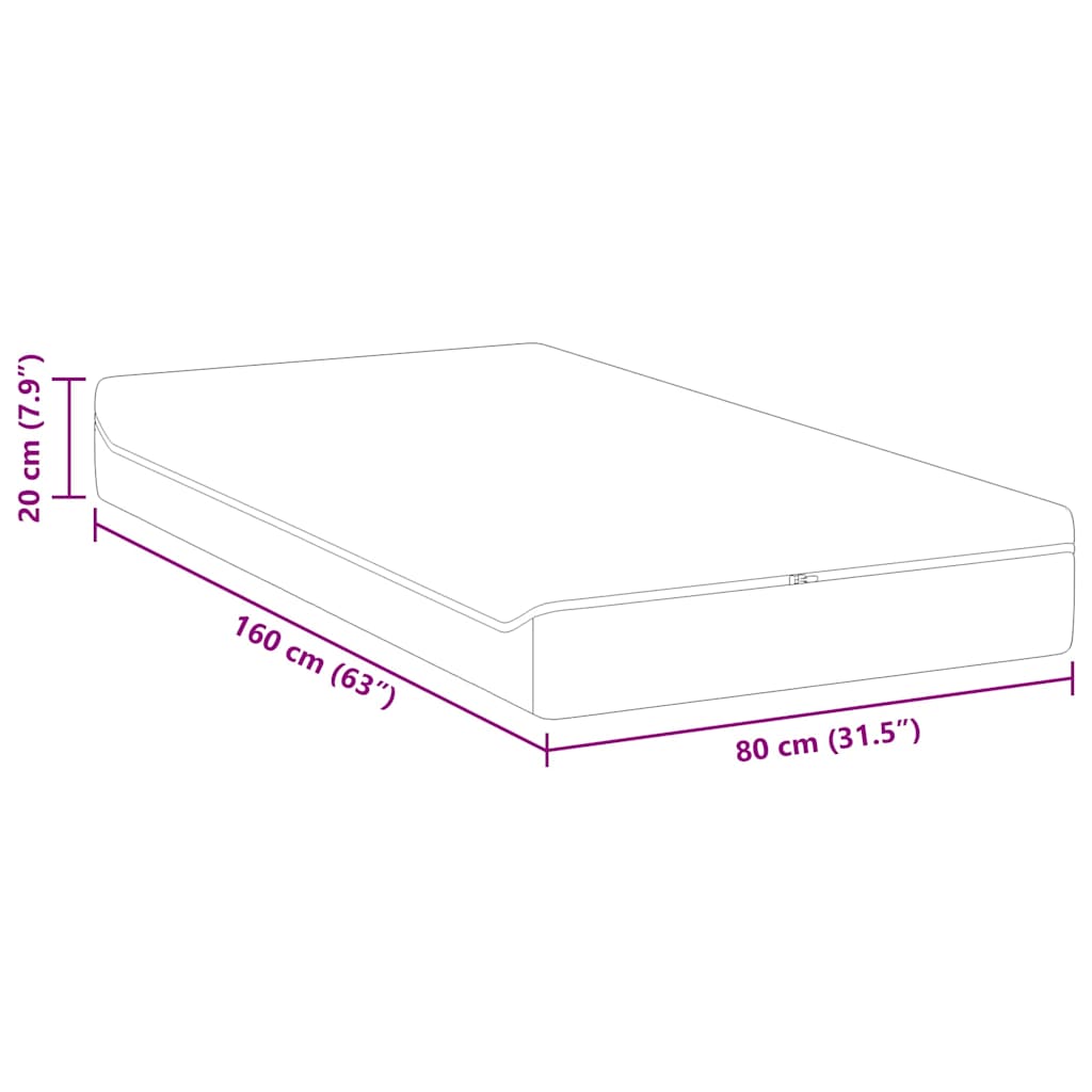 Matras Wit en Grijs 80 x 160 cm Jacquard stof is nu te koop bij PeponiXL, paradijselijk wonen!