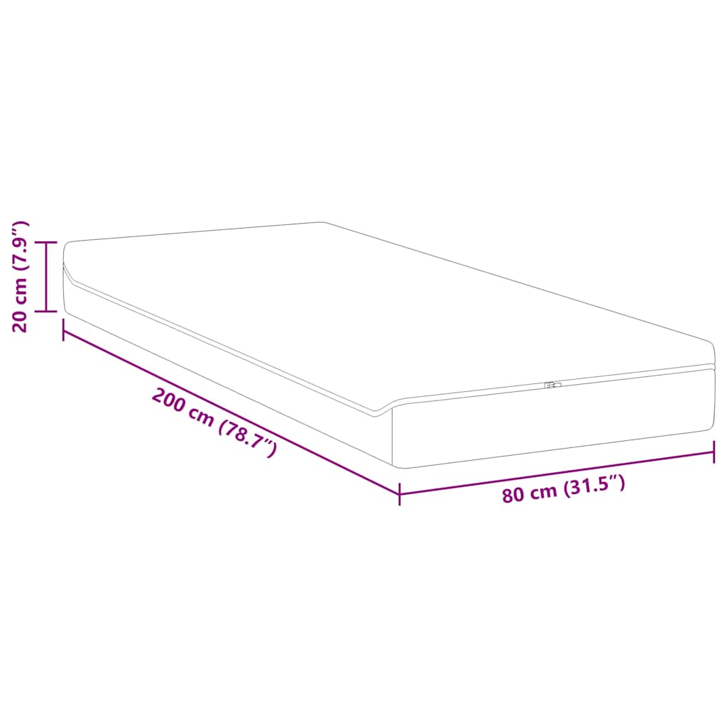 Matras Wit en Grijs 80 x 200 cm Jacquard stof is nu te koop bij PeponiXL, paradijselijk wonen!