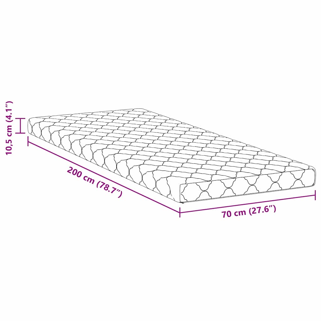 Matras Wit 70 x 200 cm Jacquard stof is nu te koop bij PeponiXL, paradijselijk wonen!