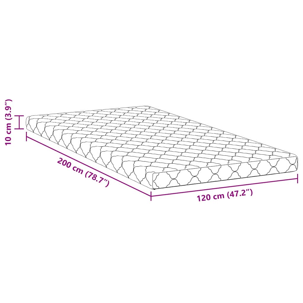 Matras Wit 120 x 200 cm Jacquard stof is nu te koop bij PeponiXL, paradijselijk wonen!
