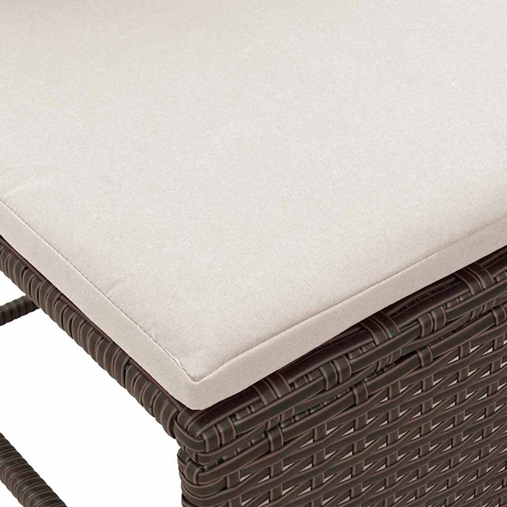 Tuinbankenset met kussen 6 pcs Bruin en Crème poly rattan is nu te koop bij PeponiXL, paradijselijk wonen!