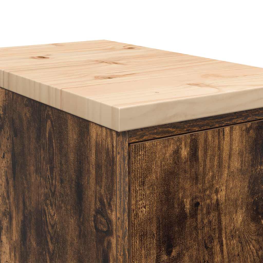 Garagekast 30x51x85 cm massief grenenhout gerookt eiken is nu te koop bij PeponiXL, paradijselijk wonen!