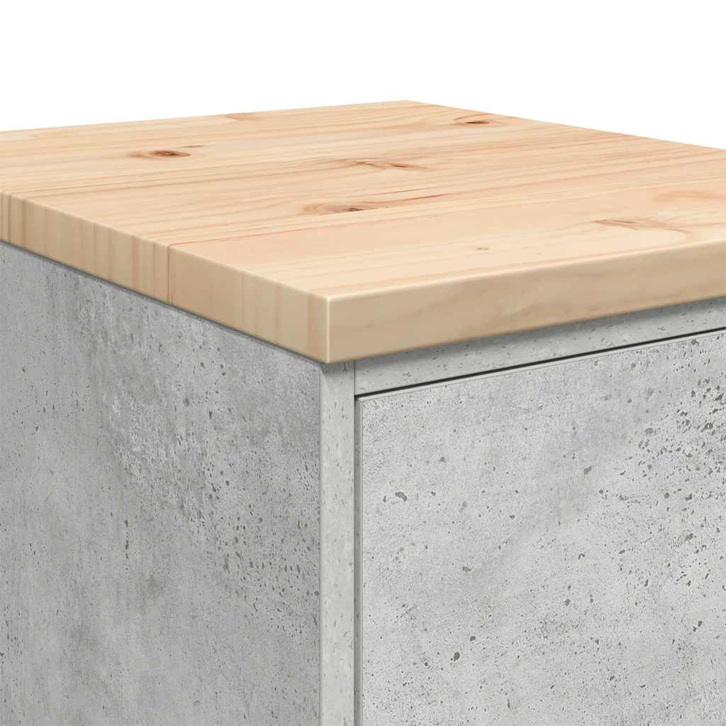 Garagekast 40x51x85 cm massief grenenhout betongrijs is nu te koop bij PeponiXL, paradijselijk wonen!