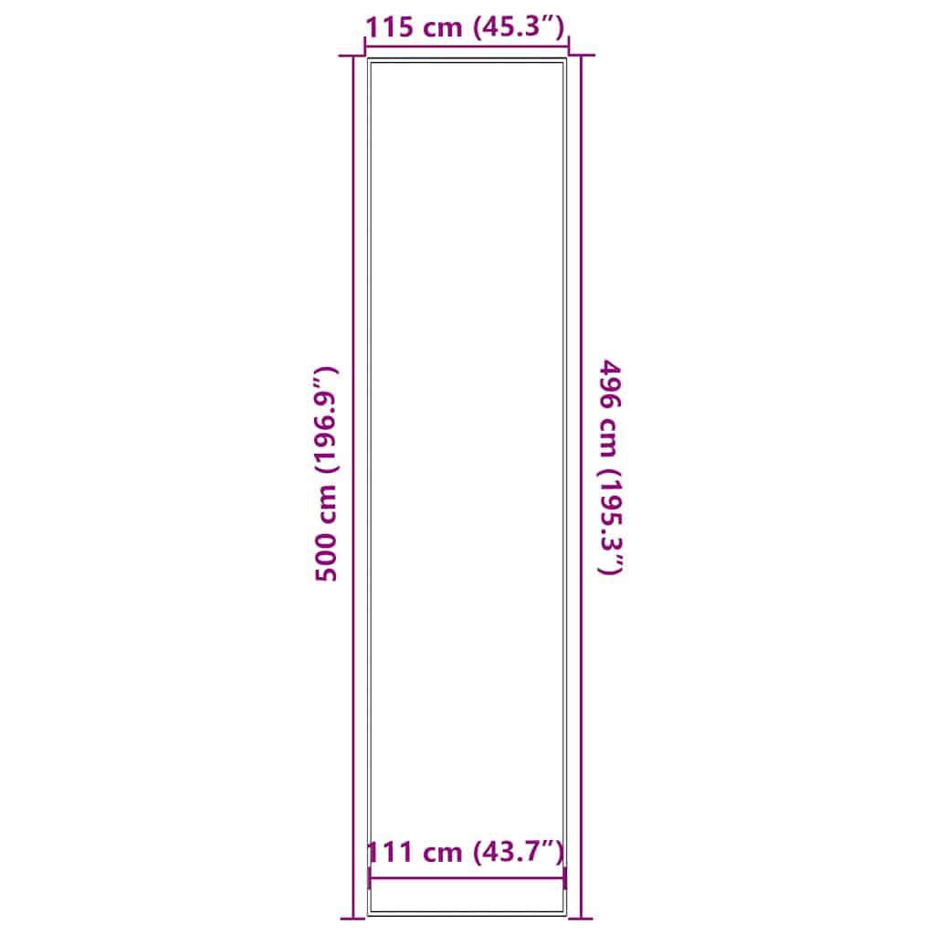 Deurmat 115x500 cm antracietkleurig is nu te koop bij PeponiXL, paradijselijk wonen!