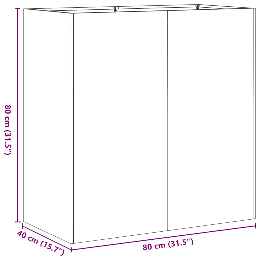 Plantenbak 80x40x80 cm koudgewalst staal wit is nu te koop bij PeponiXL, paradijselijk wonen!