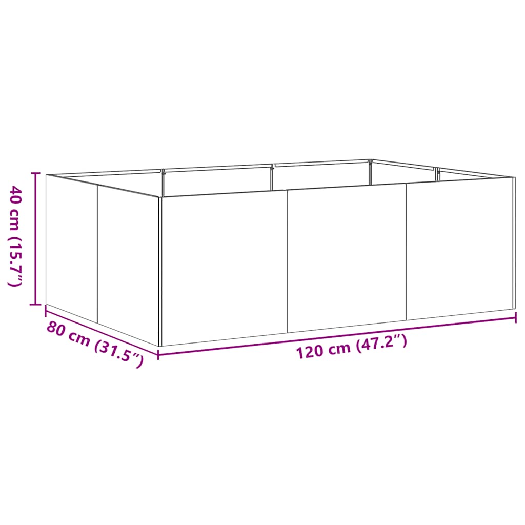 Plantenbak 120x80x40 cm gegalvaniseerd staal is nu te koop bij PeponiXL, paradijselijk wonen!