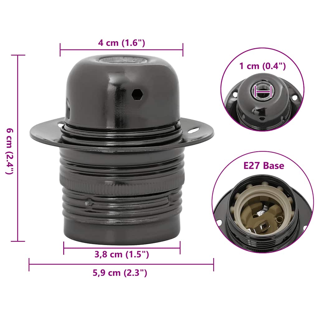 Lamphouders 2 st glanzend zwart E27 is nu te koop bij PeponiXL, paradijselijk wonen!