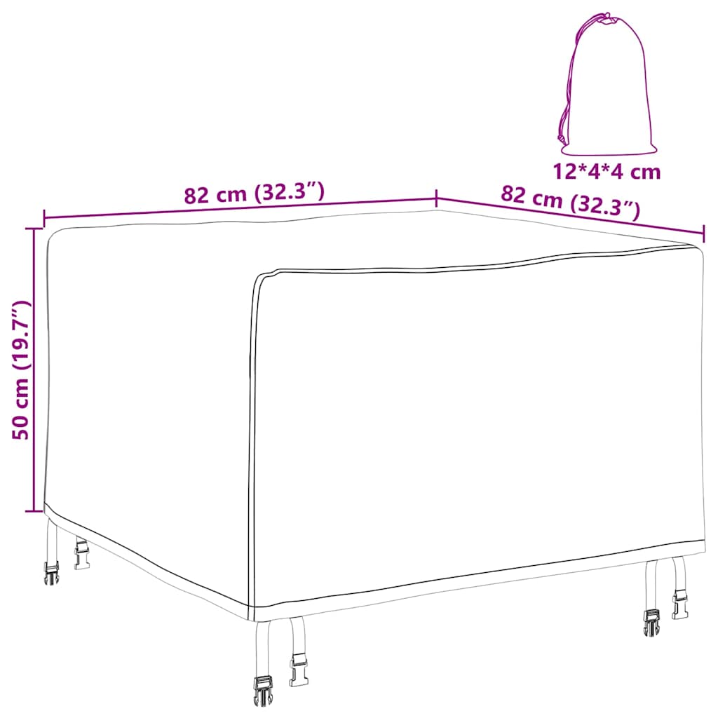 Meubelhoes Zwart 82 x 82 x 50 cm 420D Oxford Stof