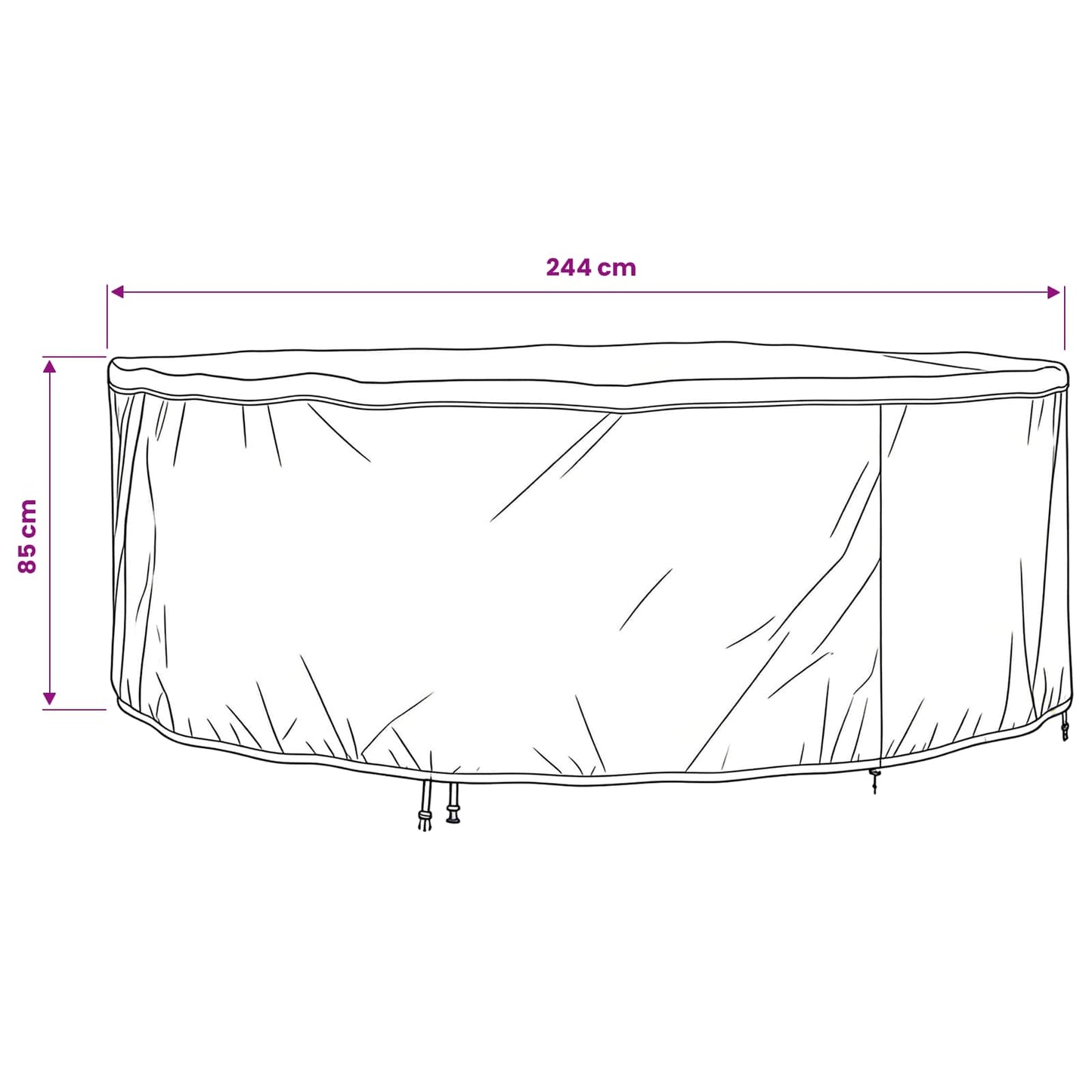 Meubelhoes Zwart 244 x 244 x 85 cm 600D Oxford Stof is nu te koop bij PeponiXL, paradijselijk wonen!