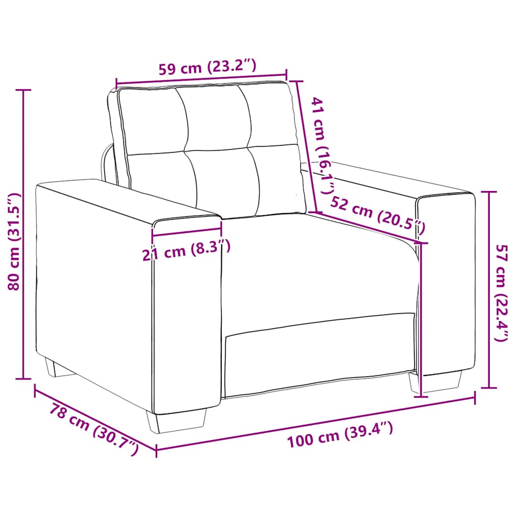 Fauteuil 100x78x80 cm stof zwart is nu te koop bij PeponiXL, paradijselijk wonen!