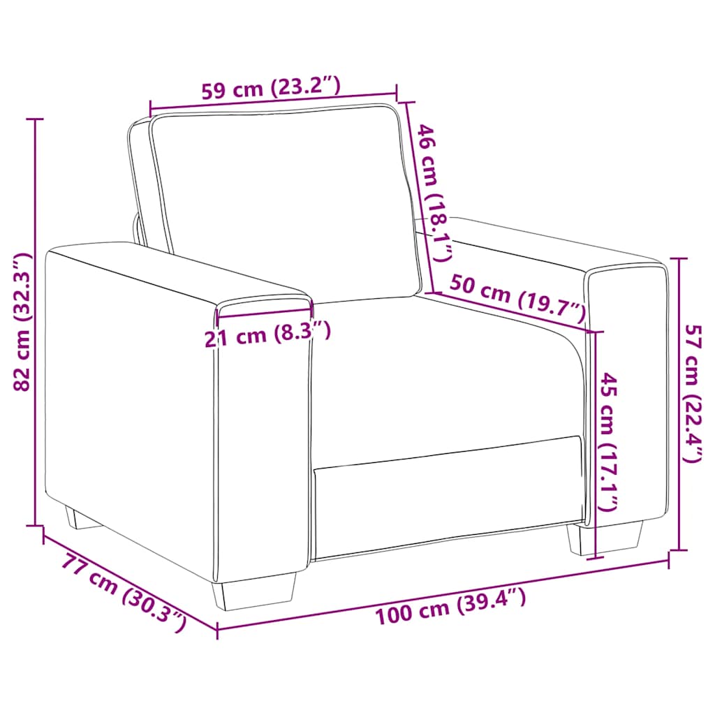 Fauteuil 100x77x82 cm corduroy stof donkergrijs is nu te koop bij PeponiXL, paradijselijk wonen!