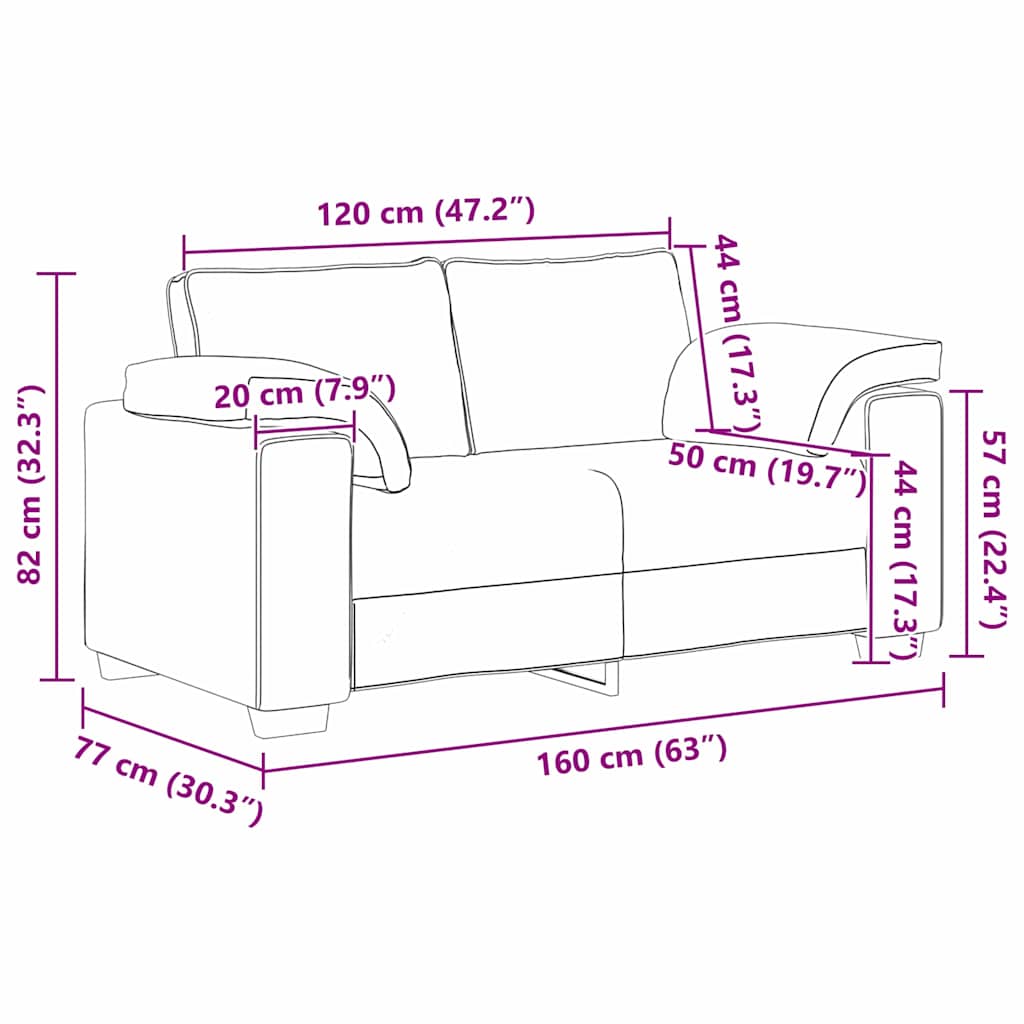 Loveseat Bruin 160 cm Stof is nu te koop bij PeponiXL, paradijselijk wonen!