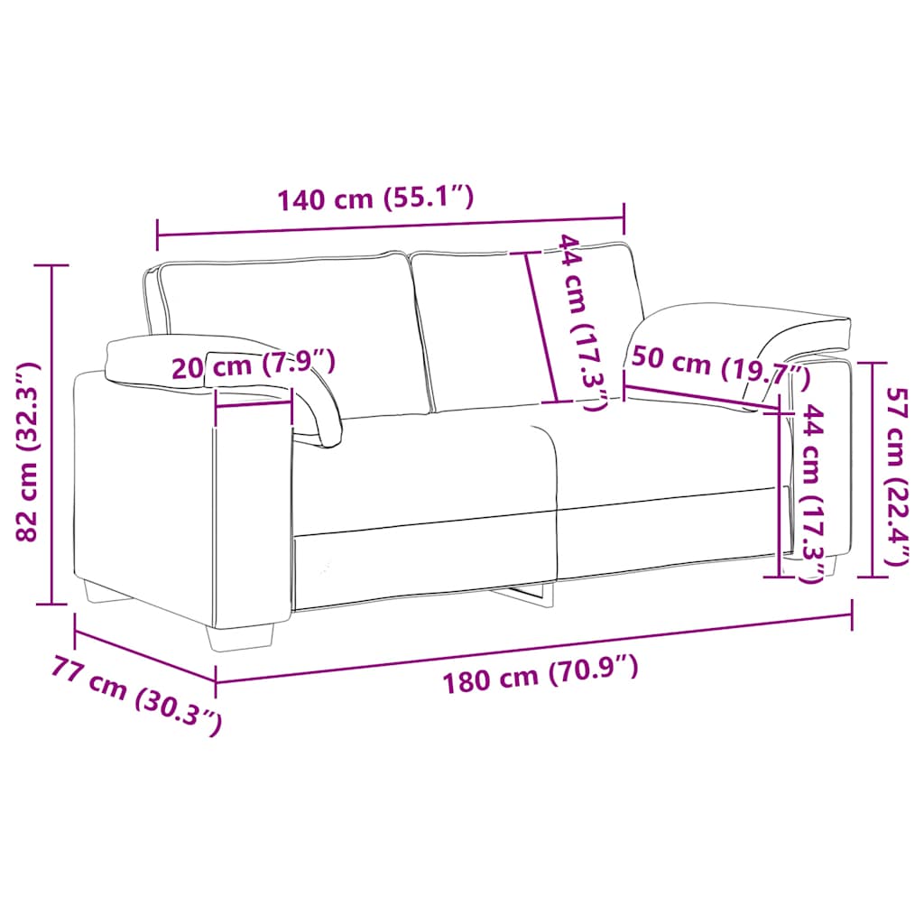 Loveseat Sofa Roze 180x77x82 cm Fluweel