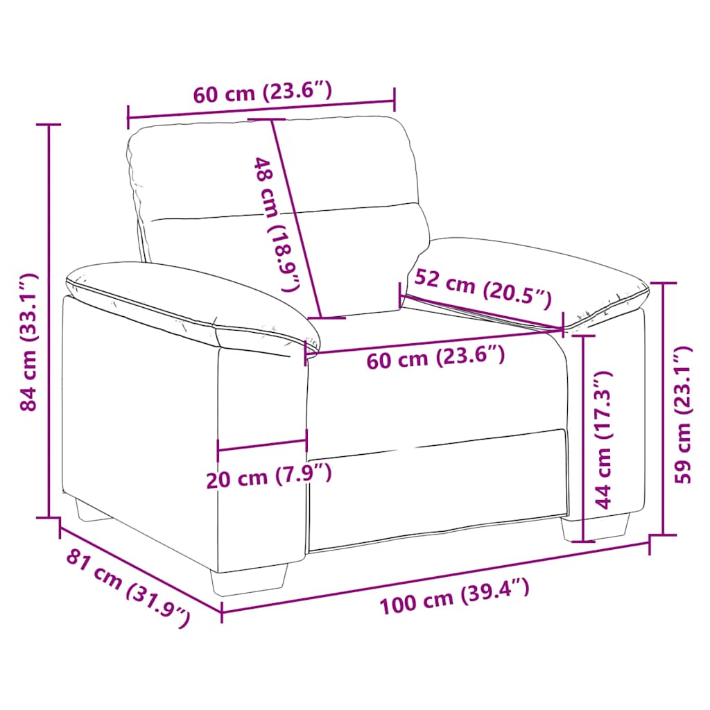 Sofastoel Crème 100x81x84 cm Stof is nu te koop bij PeponiXL, paradijselijk wonen!