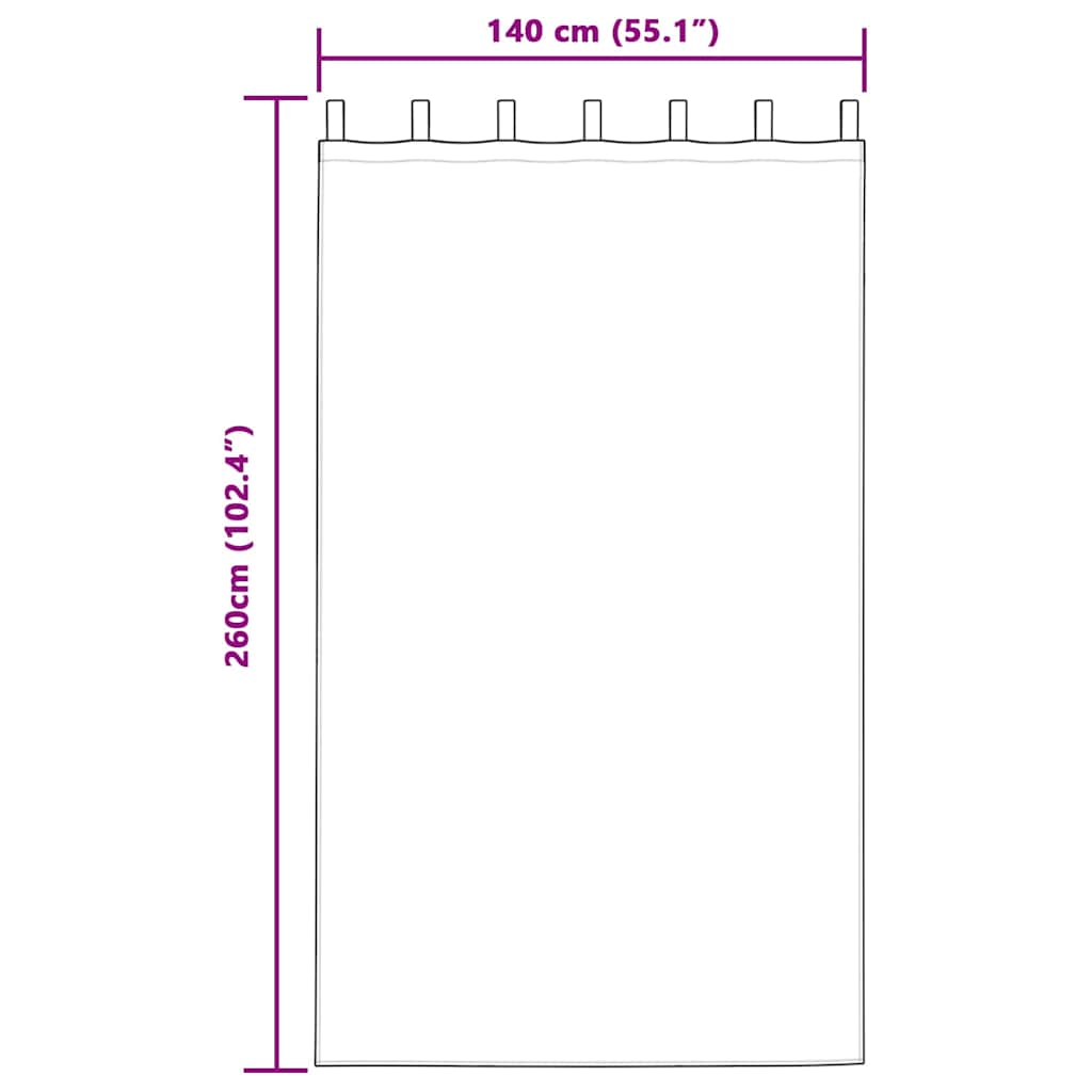 Voile Gordijn met gordijnen 2 pcs Crème 260 x 140 cm Polyester is nu te koop bij PeponiXL, paradijselijk wonen!