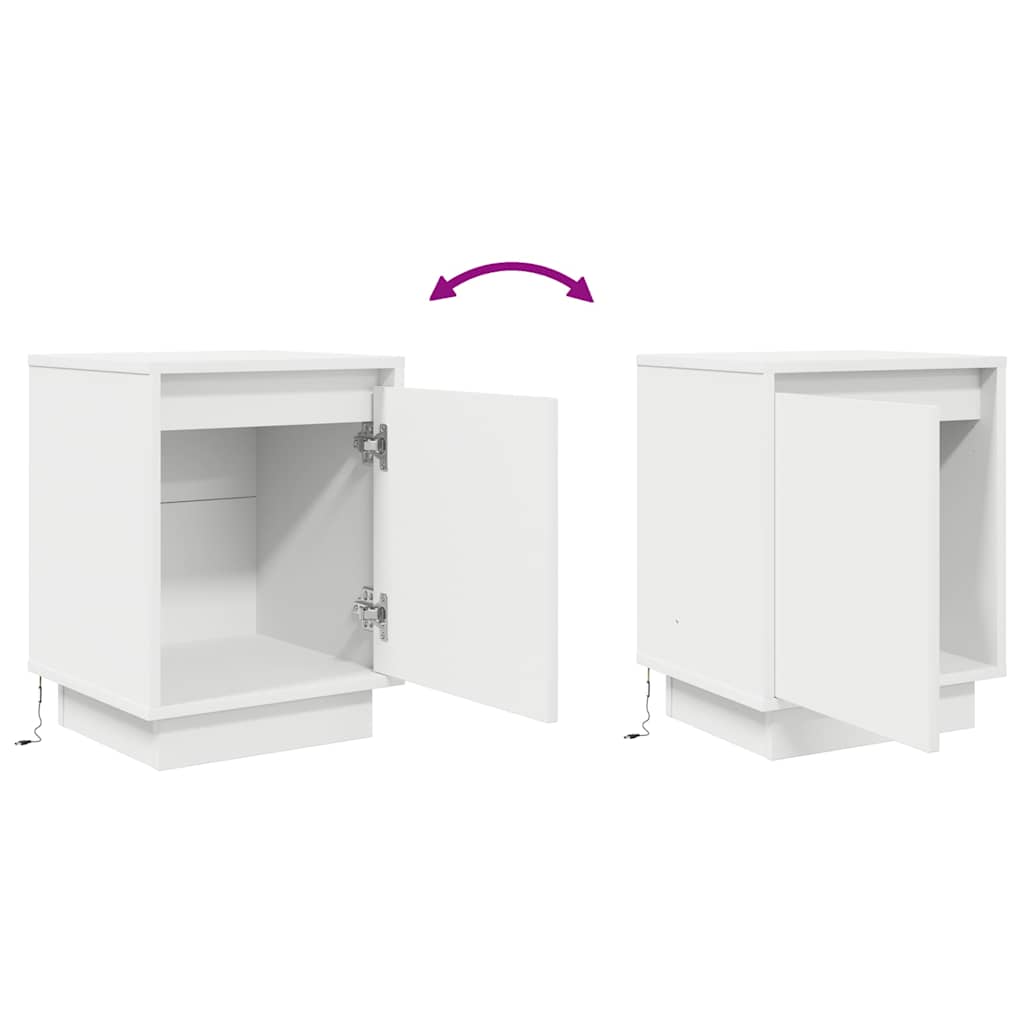 Nachtkastjes met led-verlichting 2 st 38x34x50 cm wit is nu te koop bij PeponiXL, paradijselijk wonen!