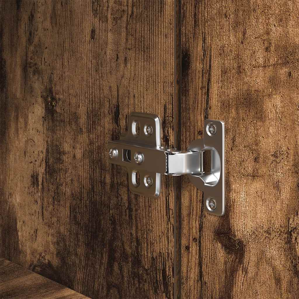 Nachtkastje 39x35x65 cm bewerkt hout gerookt eikenkleurig is nu te koop bij PeponiXL, paradijselijk wonen!