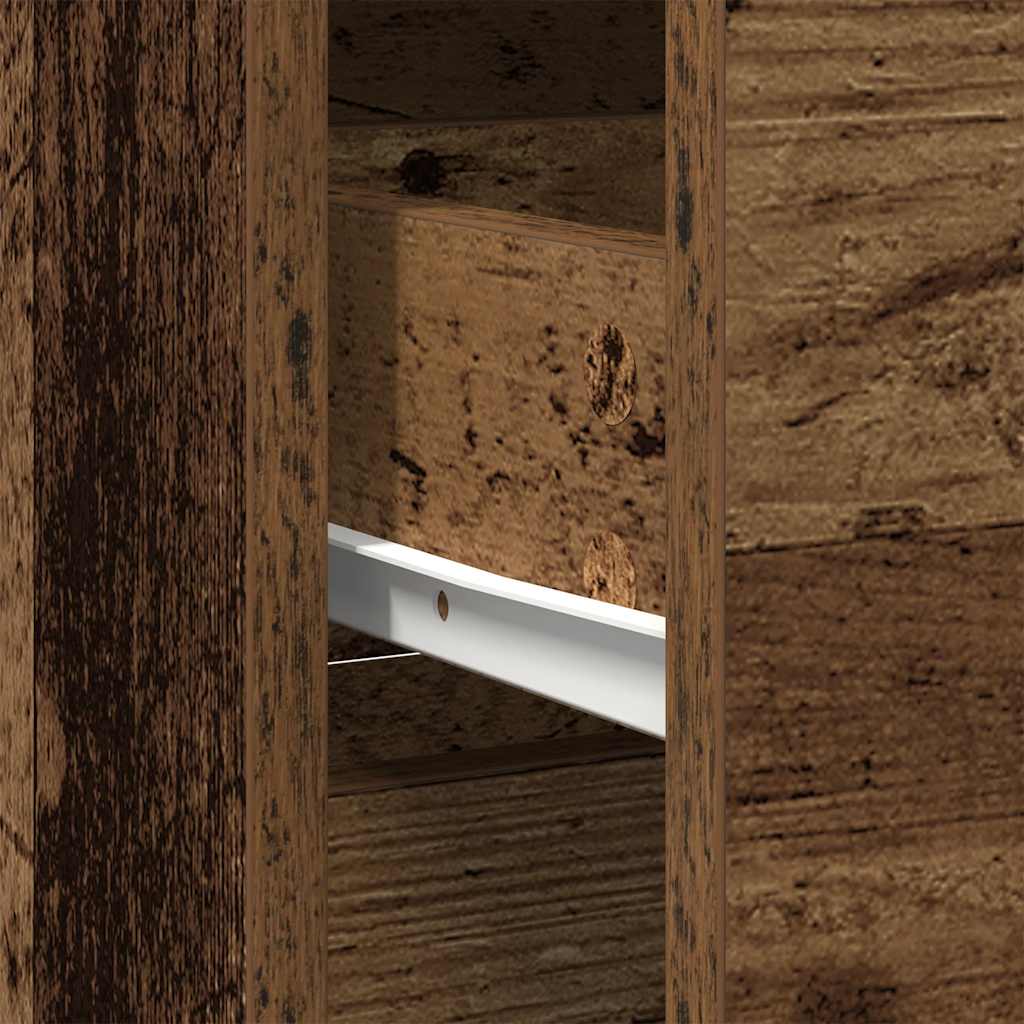 Dressoir met lade 80x34x76 cm spaanplaat oud hout is nu te koop bij PeponiXL, paradijselijk wonen!