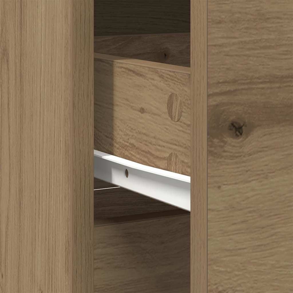 Dressoir lade 80x34x76 cm spaanplaat artisanaal eikenkleurig is nu te koop bij PeponiXL, paradijselijk wonen!