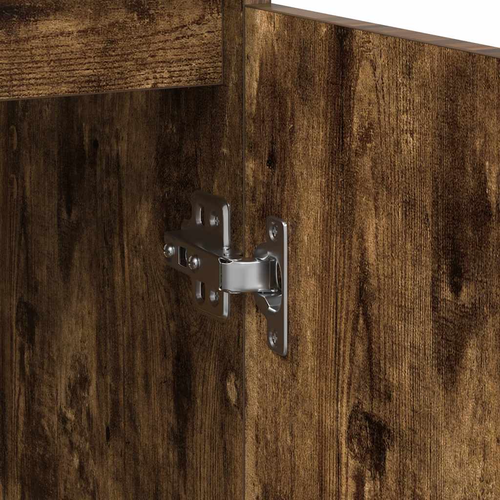 Dressoir 29,5x34x76 cm bewerkt hout gerookt eikenkleurig is nu te koop bij PeponiXL, paradijselijk wonen!