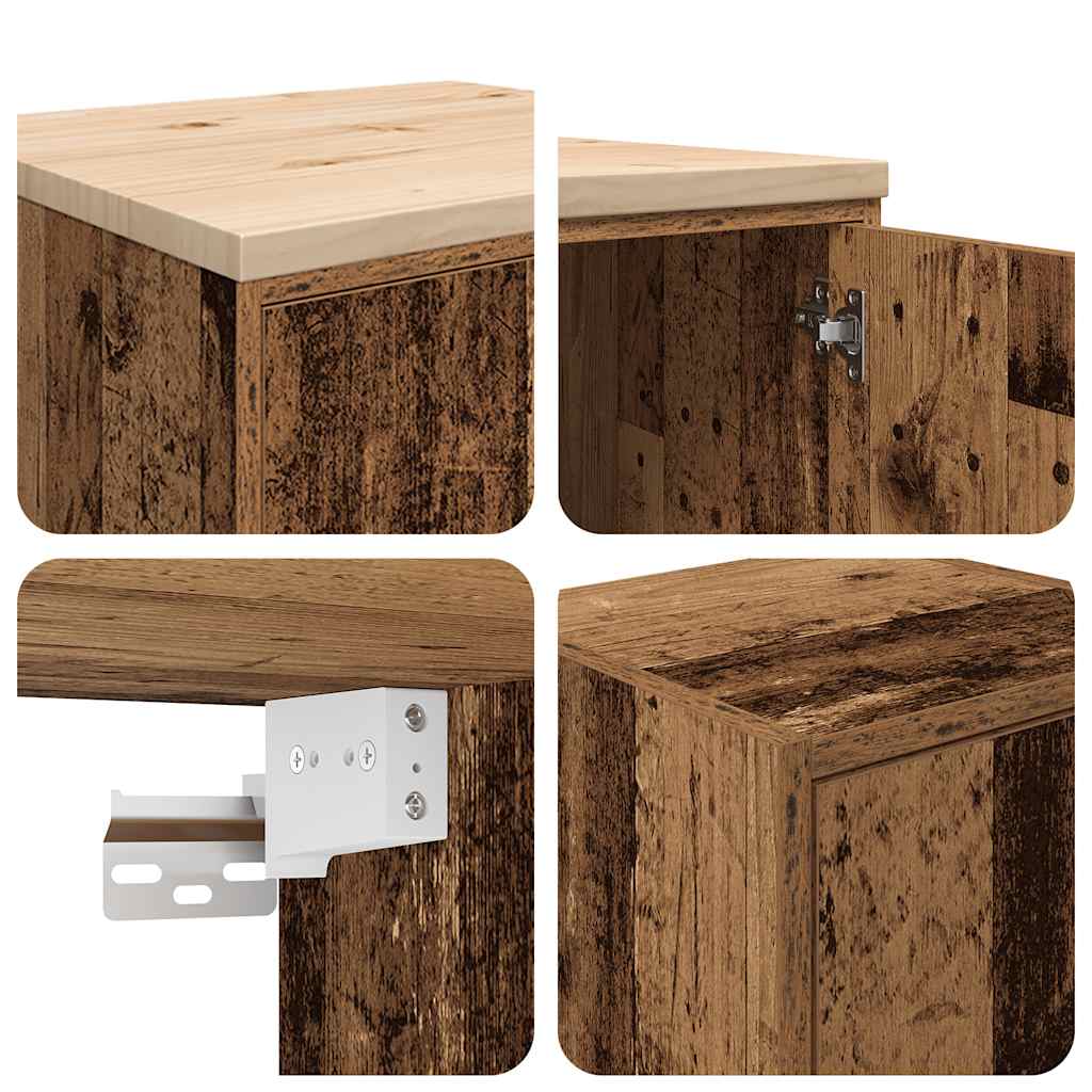 Garagekasten 2 st bewerkt hout oud hout is nu te koop bij PeponiXL, paradijselijk wonen!