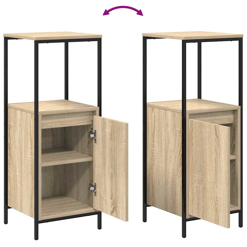 Badkamermeubelset 5 pcs Sonoma Eiken en Zwart Bewerkt hout is nu te koop bij PeponiXL, paradijselijk wonen!