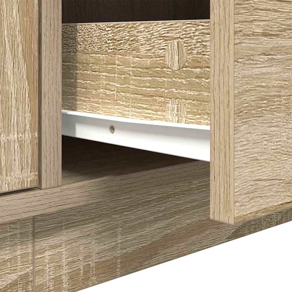 Tv-meubel met LED-verlichting 160,5x41x50 cm sonoma eikenkleur