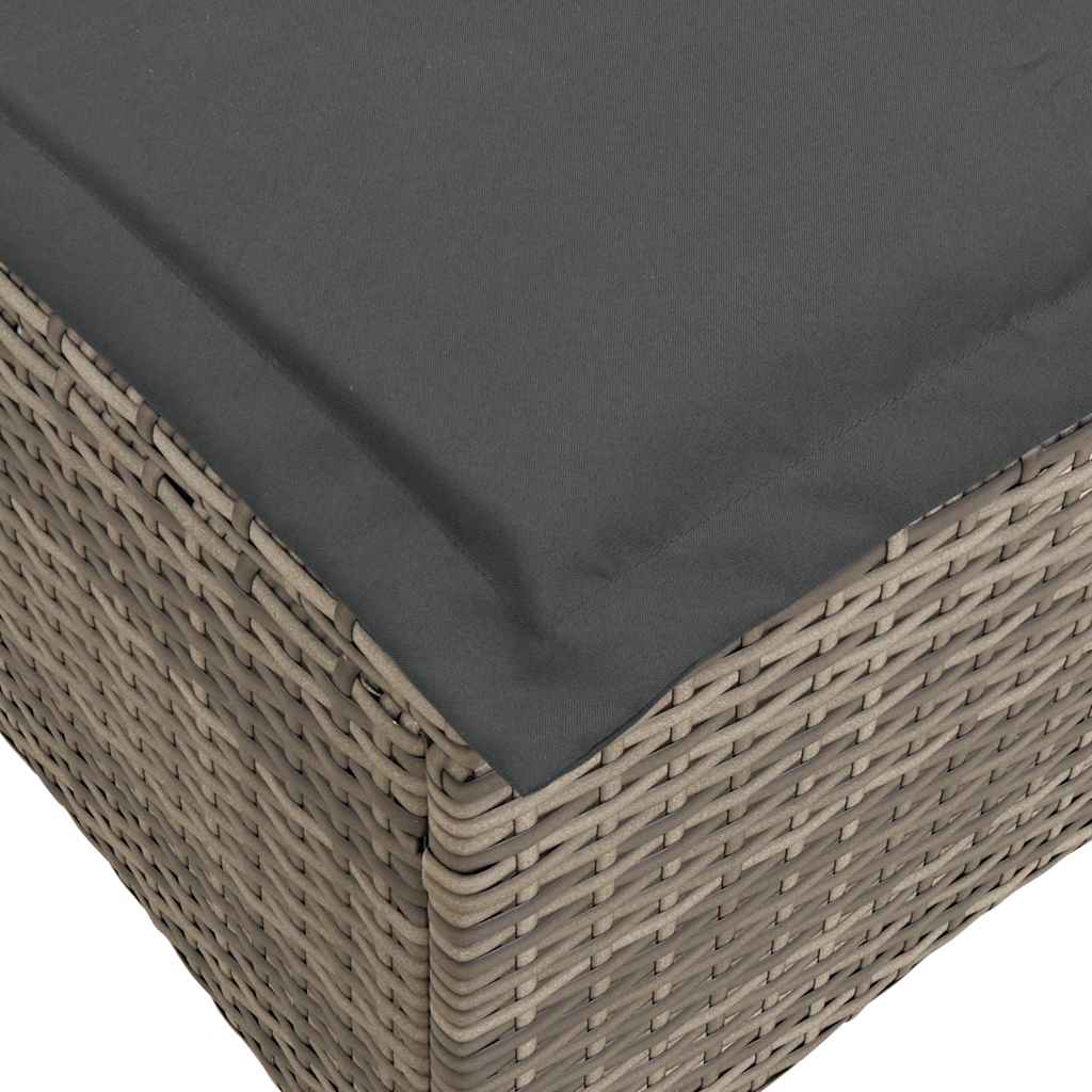 Verstelbare tuinbank met kussens L-vormig poly rattan grijs is nu te koop bij PeponiXL, paradijselijk wonen!