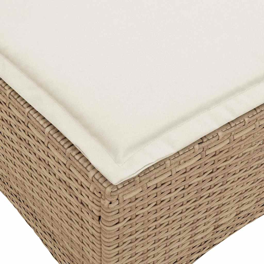 Verstelbare tuinbank met kussens L-vormig beige poly rattan is nu te koop bij PeponiXL, paradijselijk wonen!