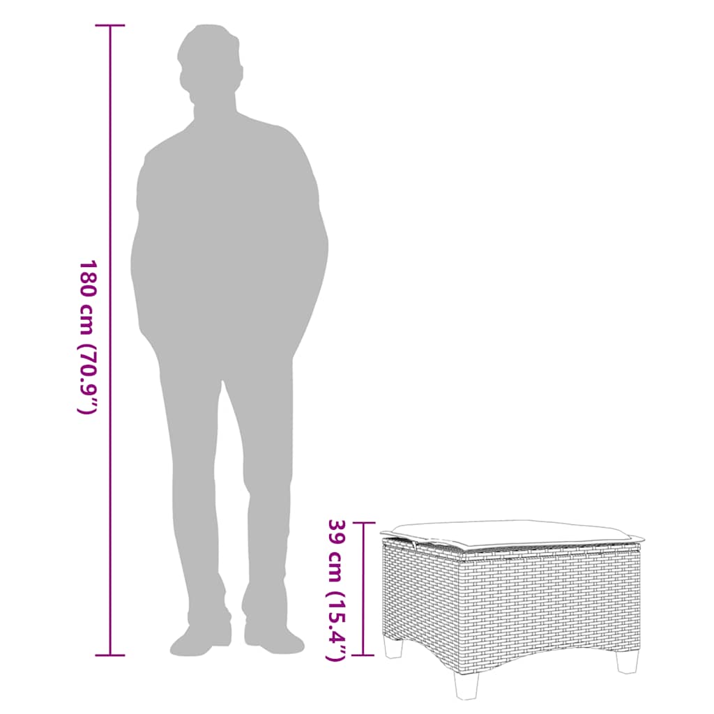 Tuinkrukken met kussens 2 st 55x55x36 cm poly rattan beige is nu te koop bij PeponiXL, paradijselijk wonen!