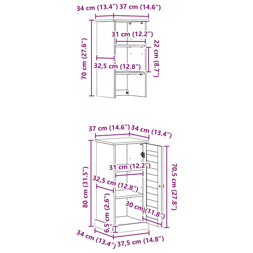 Badkamermeubelset met plank VIGO 2 pcs Wit en Antiek Wit is nu te koop bij PeponiXL, paradijselijk wonen!