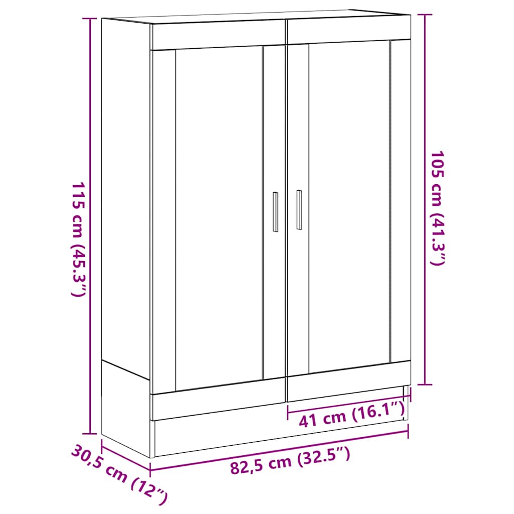 Boekenkast 82,5x30,5x115 cm spaanplaat zwart eikenkleurig is nu te koop bij PeponiXL, paradijselijk wonen!