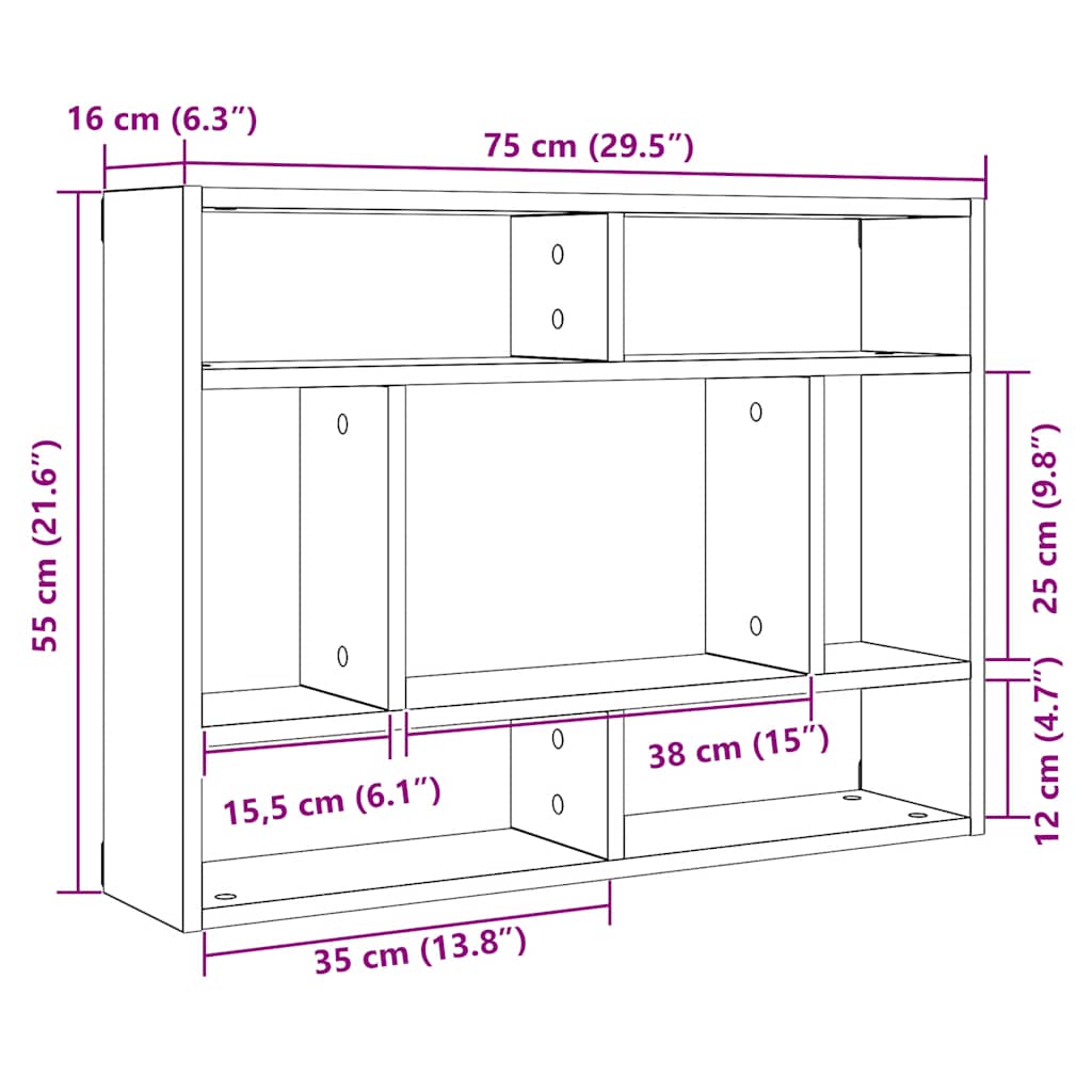 Wandplank Zwart Eiken 75x16x55 cm Bewerkt Hout is nu te koop bij PeponiXL, paradijselijk wonen!