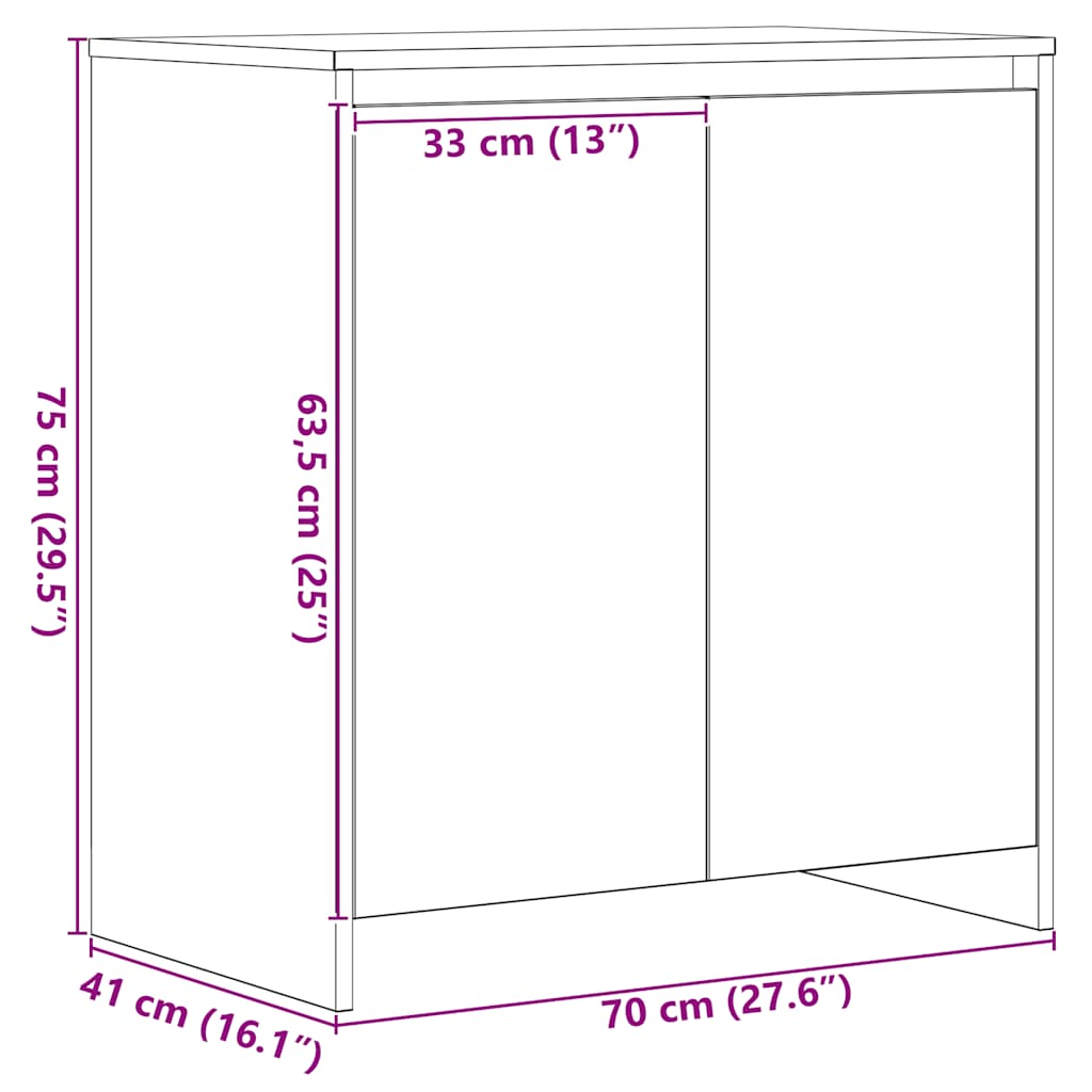 Dressoir zwart eiken 70x41x75 cm bewerkt hout is nu te koop bij PeponiXL, paradijselijk wonen!