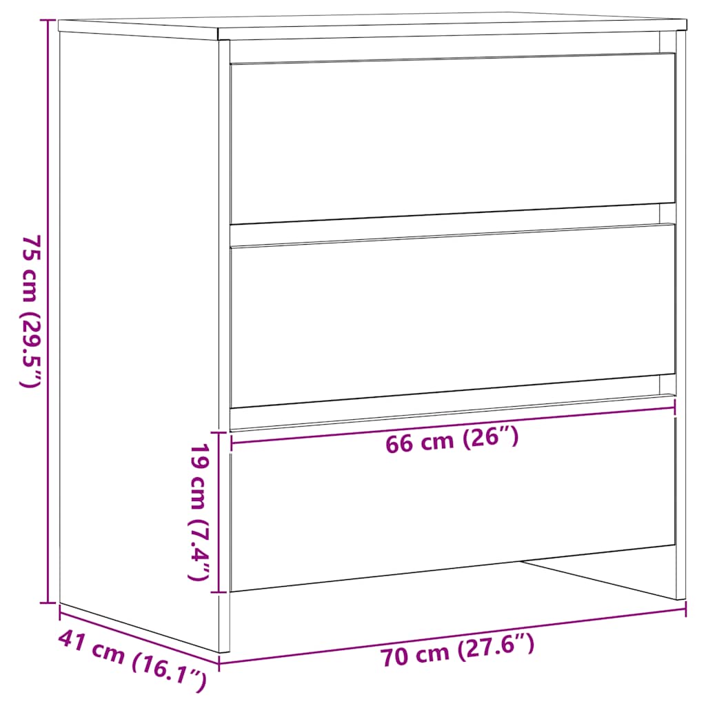 Dressoir 70x41x75 cm bewerkt hout zwart eikenkleur is nu te koop bij PeponiXL, paradijselijk wonen!